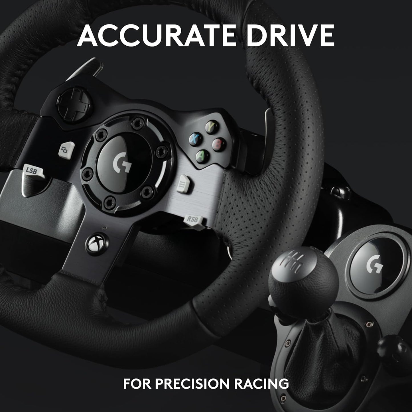 920 Driving Force Racing Wheel and Pedals, Force Feedback +  Driving Force Shifter - Xbox Series X|S, Xbox One and PC, Mac - Black