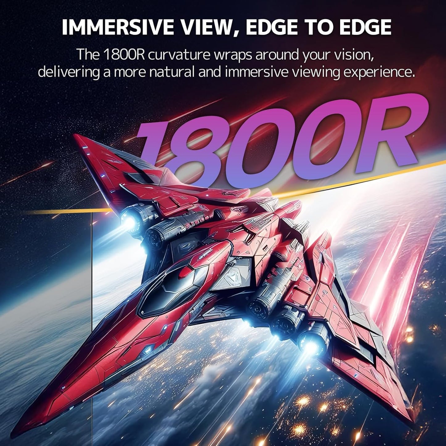 32" Curved Gaming Monitor, 240Hz Full HD 1920×1080P VA Panel, 1800R Ultra-Wide Screen, 120% Srgb Color, AMD Freesync, Low Blue Light, HDMI 2.0 & DP 1.4 Ports, Wall Mountable Installs-Black