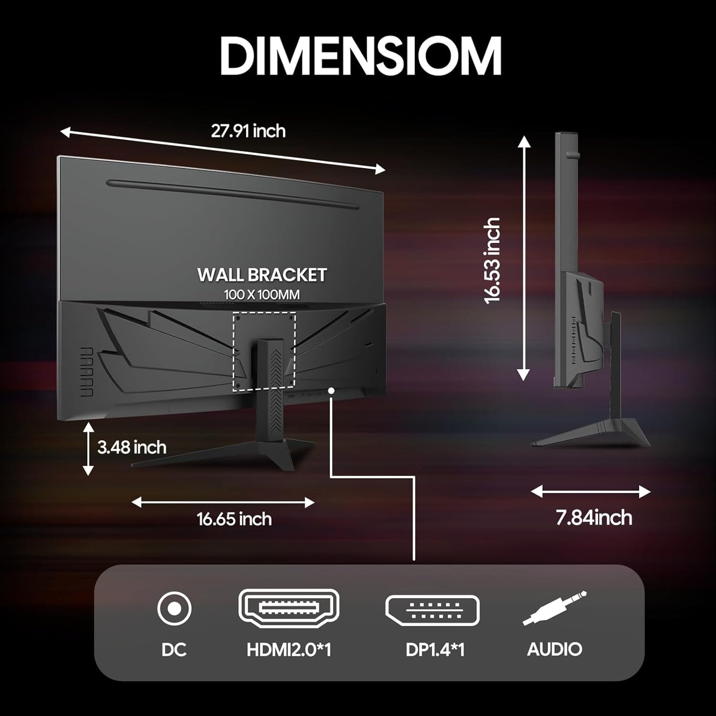 32" Curved Gaming Monitor, 240Hz Full HD 1920×1080P VA Panel, 1800R Ultra-Wide Screen, 120% Srgb Color, AMD Freesync, Low Blue Light, HDMI 2.0 & DP 1.4 Ports, Wall Mountable Installs-Black