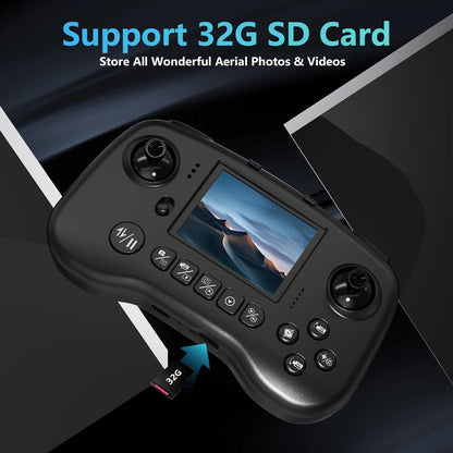 Drone with 4K Camera for Adults, Drone with LCD Screen 2.8 Inch, 32G SD Card, Professional Brushless Motor 270° Obstacle Avoidance, Foldable Remote Control Mini Quadcopter for Beginners