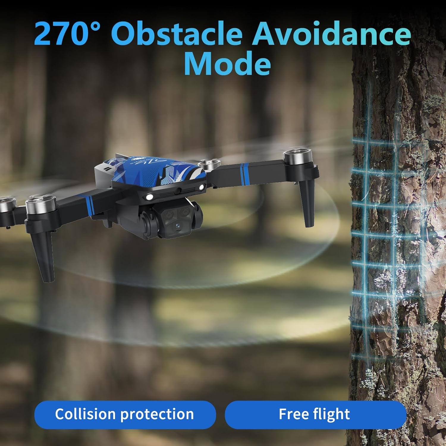 Drone with 4K Camera for Adults, Drone with LCD Screen 2.8 Inch, 32G SD Card, Professional Brushless Motor 270° Obstacle Avoidance, Foldable Remote Control Mini Quadcopter for Beginners