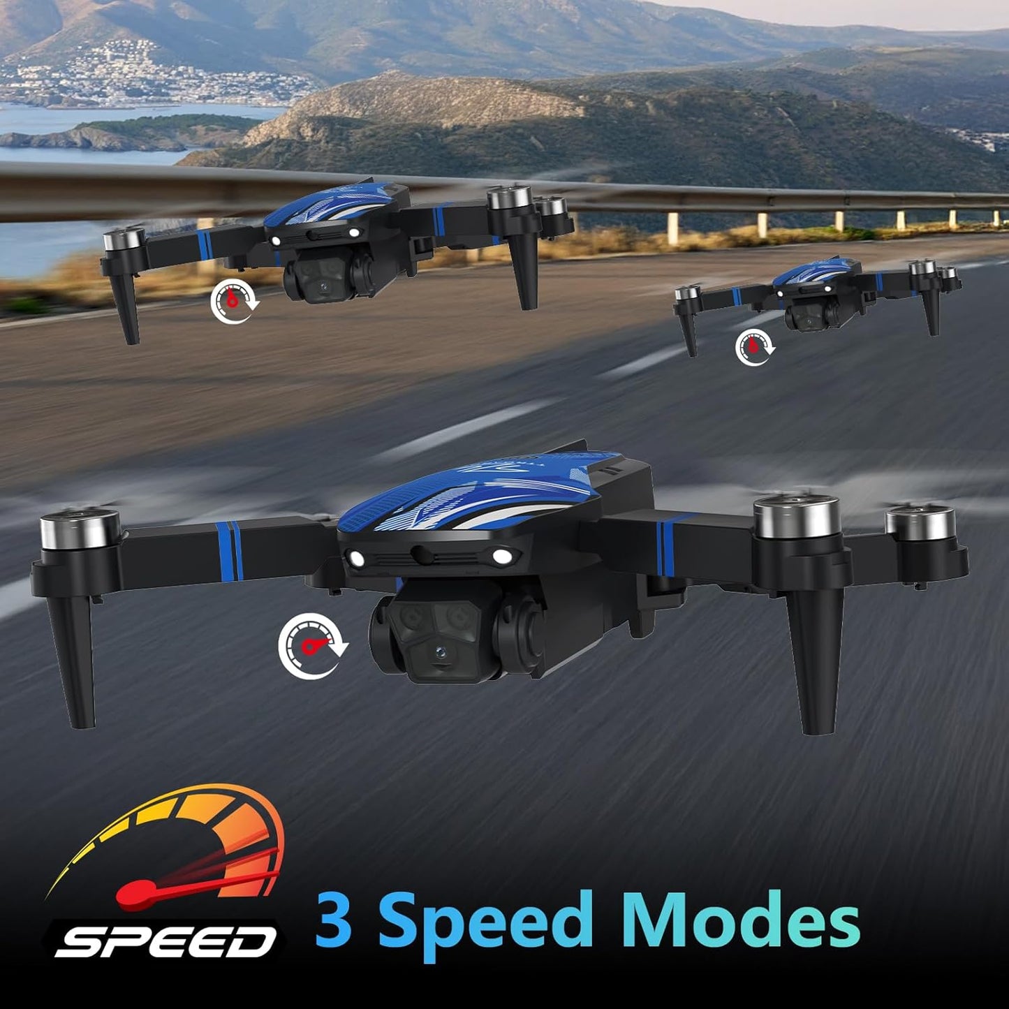 Drone with 4K Camera for Adults, Drone with LCD Screen 2.8 Inch, 32G SD Card, Professional Brushless Motor 270° Obstacle Avoidance, Foldable Remote Control Mini Quadcopter for Beginners