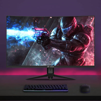 32" Curved Gaming Monitor, 240Hz Full HD 1920×1080P VA Panel, 1800R Ultra-Wide Screen, 120% Srgb Color, AMD Freesync, Low Blue Light, HDMI 2.0 & DP 1.4 Ports, Wall Mountable Installs-Black